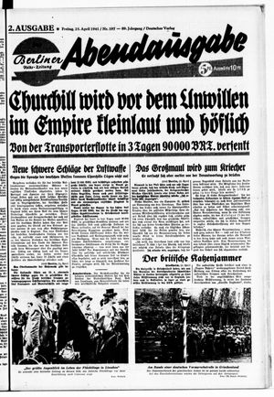 Berliner Volks-Zeitung vom 25.04.1941