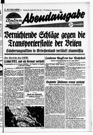 Berliner Volks-Zeitung vom 28.04.1941