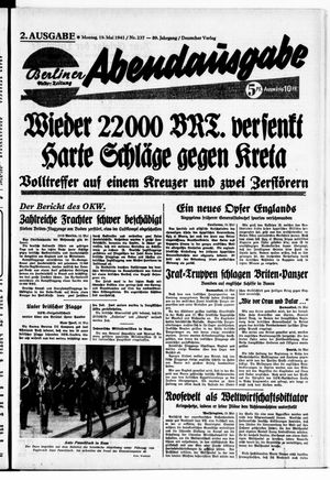 Berliner Volks-Zeitung vom 19.05.1941