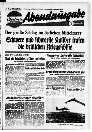 Berliner Volks-Zeitung vom 22.05.1941