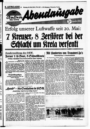 Berliner Volks-Zeitung vom 26.05.1941