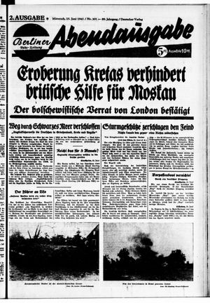 Berliner Volks-Zeitung vom 25.06.1941