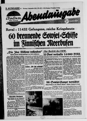 Berliner Volks-Zeitung vom 01.09.1941