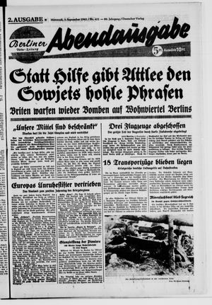 Berliner Volks-Zeitung vom 03.09.1941