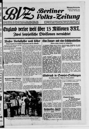 Berliner Volks-Zeitung vom 05.09.1941