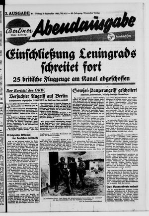Berliner Volks-Zeitung vom 05.09.1941