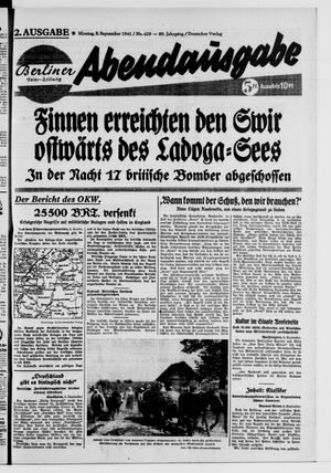Berliner Volks-Zeitung vom 08.09.1941