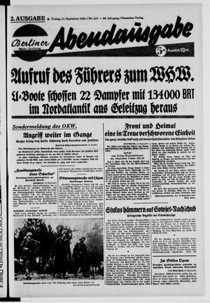 Berliner Volks-Zeitung vom 12.09.1941