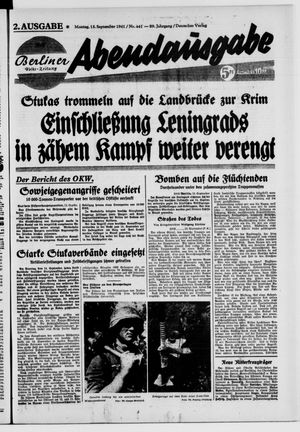 Berliner Volks-Zeitung vom 15.09.1941