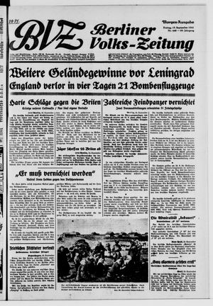 Berliner Volks-Zeitung vom 19.09.1941