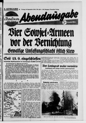 Berliner Volks-Zeitung vom 19.09.1941