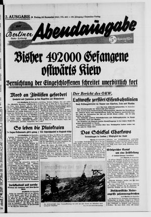 Berliner Volks-Zeitung vom 26.09.1941