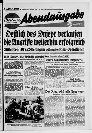 Berliner Volks-Zeitung vom 01.10.1941