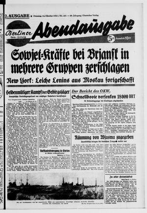 Berliner Volks-Zeitung vom 14.10.1941