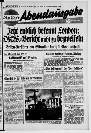 Berliner Volks-Zeitung vom 15.10.1941
