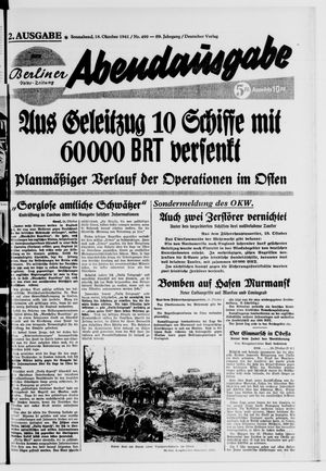 Berliner Volks-Zeitung vom 18.10.1941