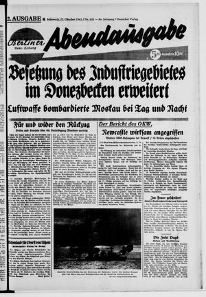 Berliner Volks-Zeitung vom 22.10.1941