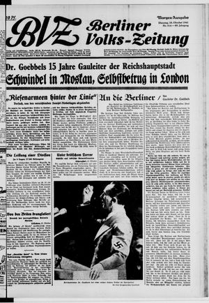 Berliner Volks-Zeitung vom 28.10.1941