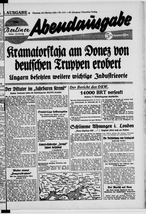 Berliner Volks-Zeitung vom 28.10.1941