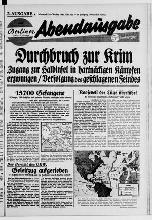 Berliner Volks-Zeitung vom 29.10.1941