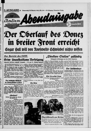 Berliner Volks-Zeitung vom 30.10.1941