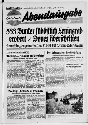 Berliner Volks-Zeitung vom 01.11.1941
