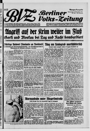 Berliner Volks-Zeitung vom 13.11.1941