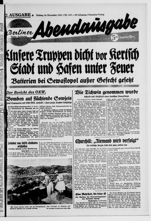 Berliner Volks-Zeitung vom 14.11.1941