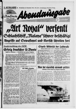 Berliner Volks-Zeitung vom 15.11.1941