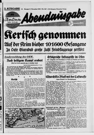 Berliner Volks-Zeitung vom 17.11.1941