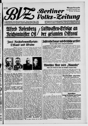 Berliner Volks-Zeitung vom 18.11.1941
