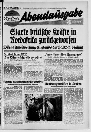 Berliner Volks-Zeitung vom 20.11.1941