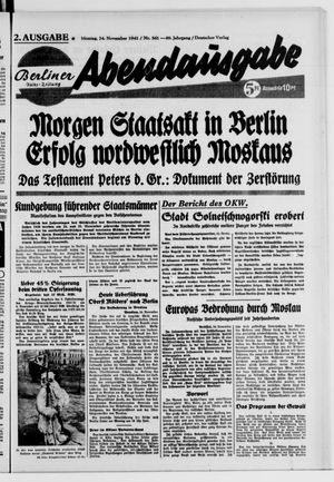 Berliner Volks-Zeitung vom 24.11.1941