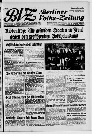 Berliner Volks-Zeitung vom 26.11.1941