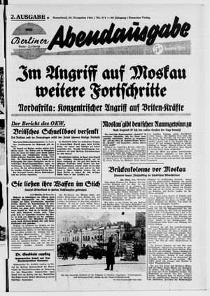 Berliner Volks-Zeitung vom 29.11.1941