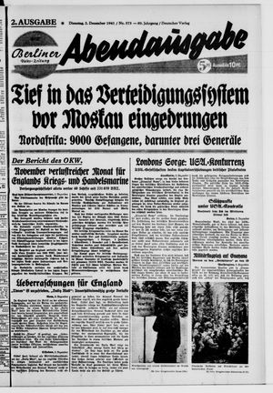 Berliner Volks-Zeitung vom 02.12.1941