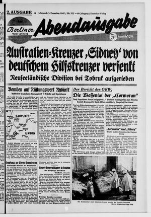 Berliner Volks-Zeitung vom 03.12.1941
