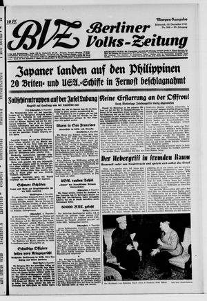 Berliner Volks-Zeitung vom 10.12.1941