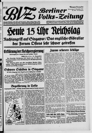 Berliner Volks-Zeitung vom 11.12.1941