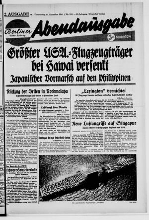 Berliner Volks-Zeitung vom 11.12.1941