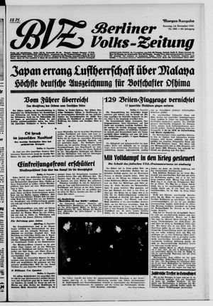 Berliner Volks-Zeitung vom 14.12.1941