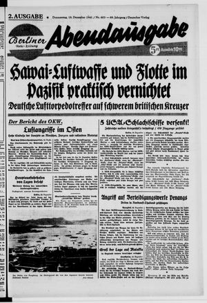 Berliner Volks-Zeitung vom 18.12.1941