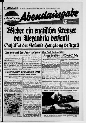 Berliner Volks-Zeitung vom 19.12.1941
