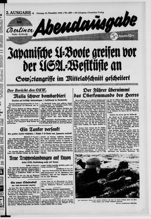 Berliner Volks-Zeitung vom 22.12.1941