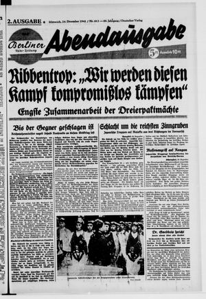 Berliner Volks-Zeitung vom 24.12.1941