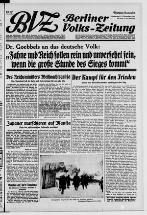 Berliner Volks-Zeitung vom 25.12.1941
