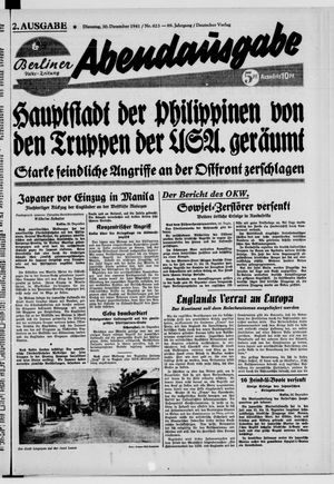 Berliner Volks-Zeitung vom 30.12.1941