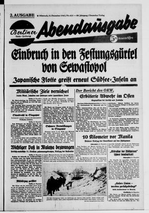 Berliner Volks-Zeitung vom 31.12.1941