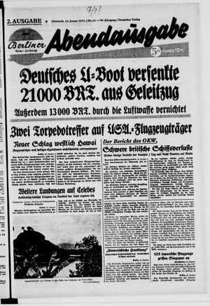 Berliner Volkszeitung on Jan 14, 1942