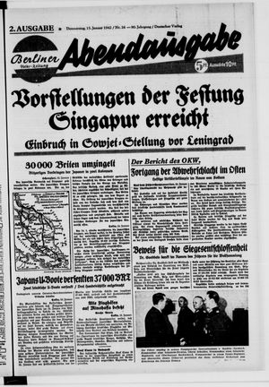 Berliner Volkszeitung on Jan 15, 1942